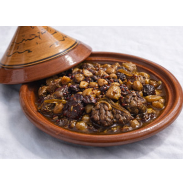 Tajine d’agneau aux raisins secs et oignons confits