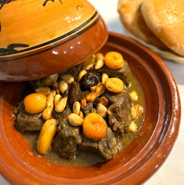 Tajine de bœuf aux pruneaux et abricots